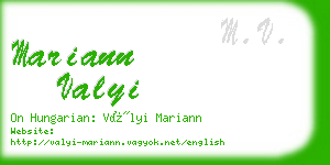 mariann valyi business card